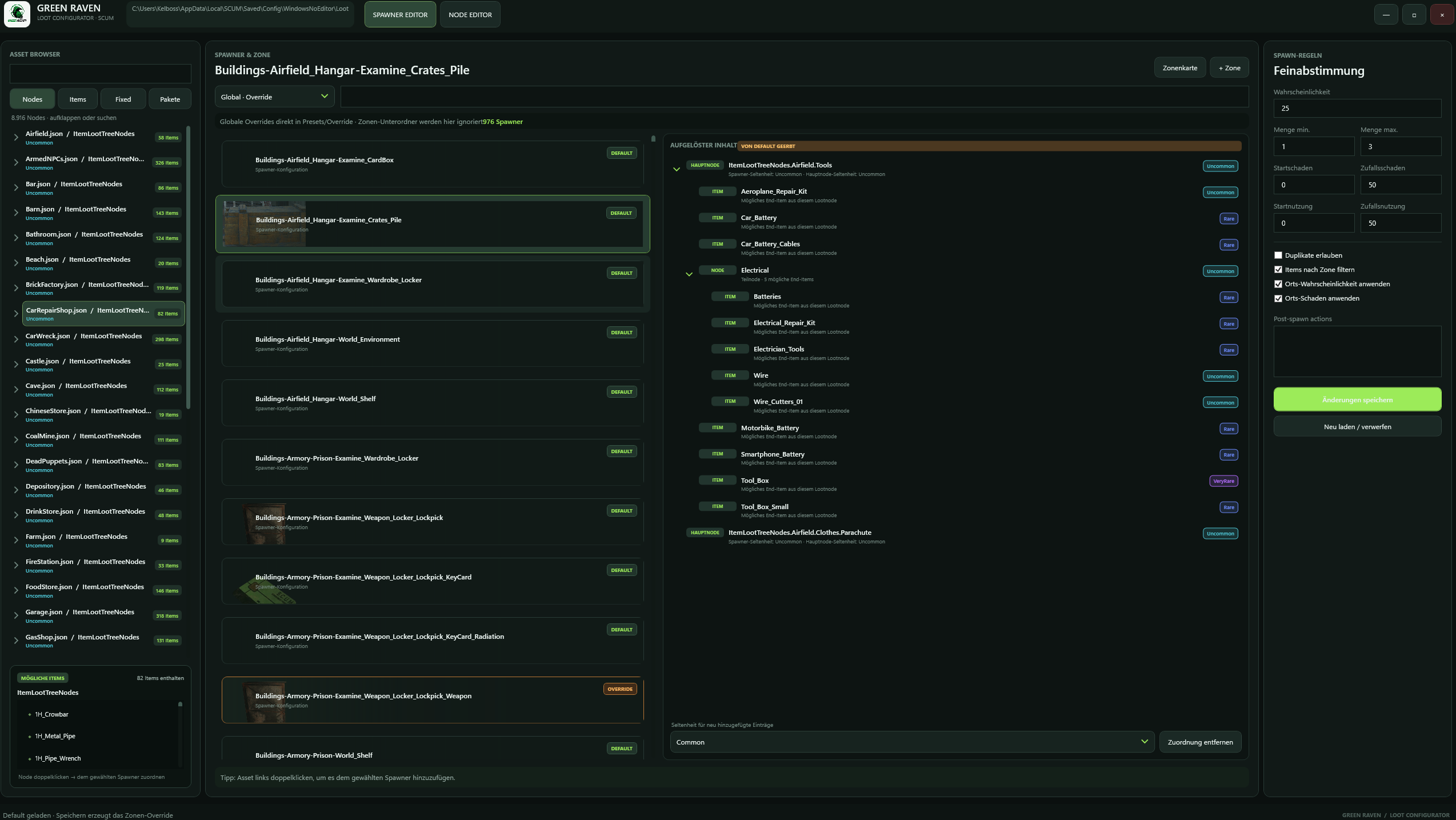 Green Raven Spawner Editor